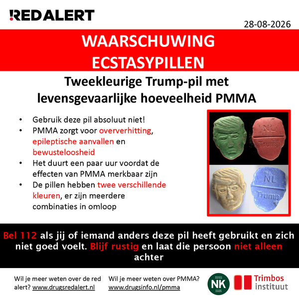 ❗Trimbos Red Alert - Zeer gevaarlijke XTC met PMMA aangetroffen❗